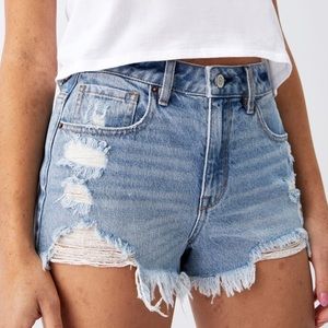Lido Blue High Waisted Denim Festival Shorts